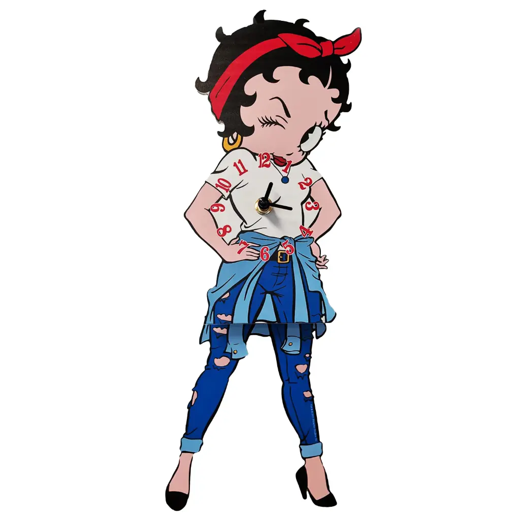 [BB6263] Betty Boop Clock Swinging Legs - Attitude