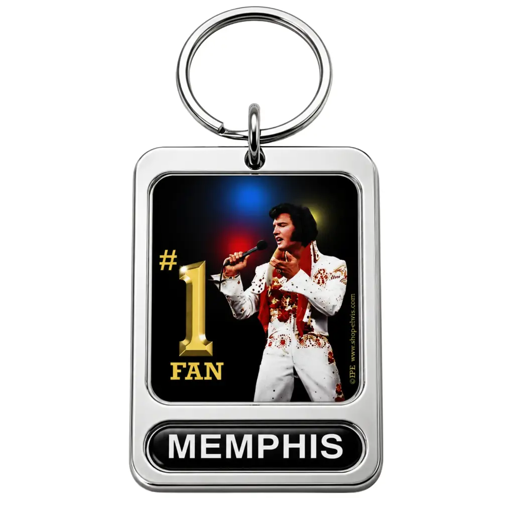 [E8174] Memphis Elvis Keychain - # 1 Fan