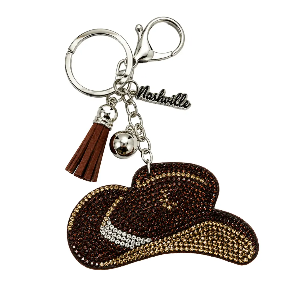 [N7099] Nashville Keychain - Bling Cowboy Hat