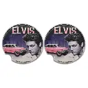 Elvis Car Coasters Set of 2 - Pink Caddy