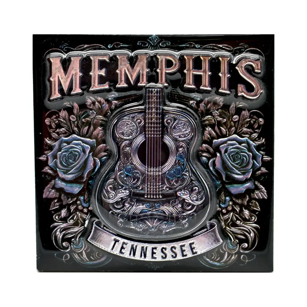 [M7190] Memphis Magnet - Foil with Roses