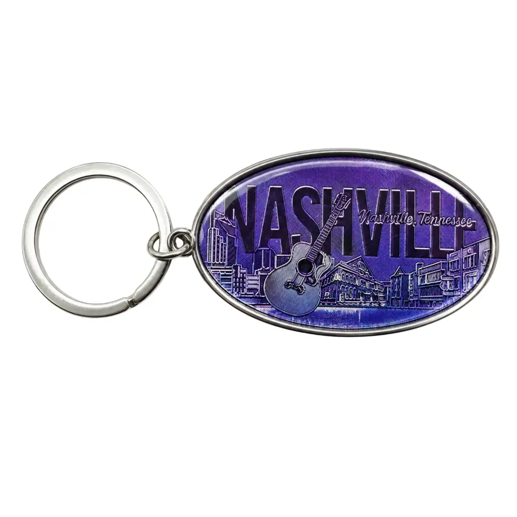 [N7187] Nashville Keychain - Skyline Oval Foil