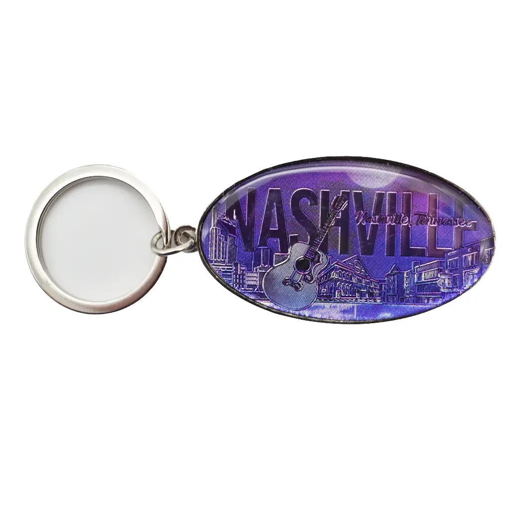Nashville Keychain - Skyline Oval Foil