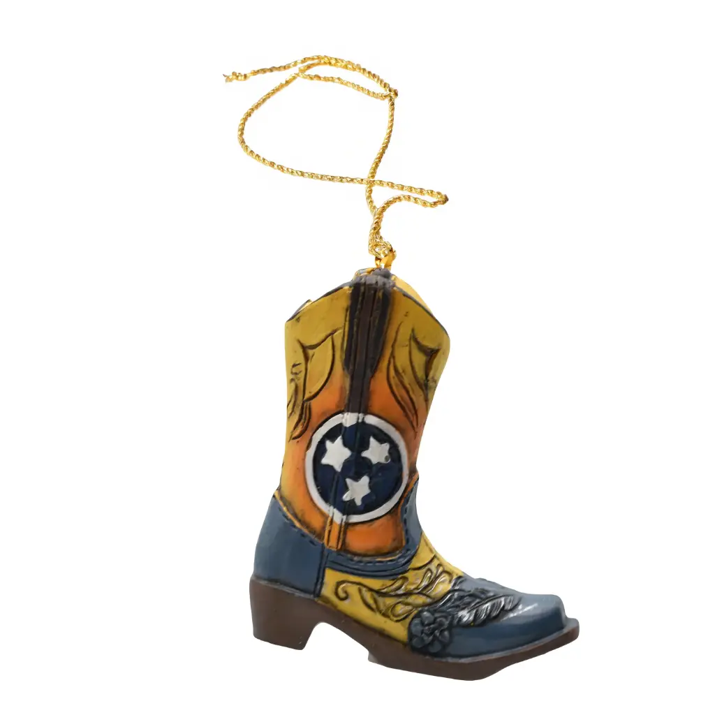 [T7185] Tennessee Ornament - Cowboy boot flag