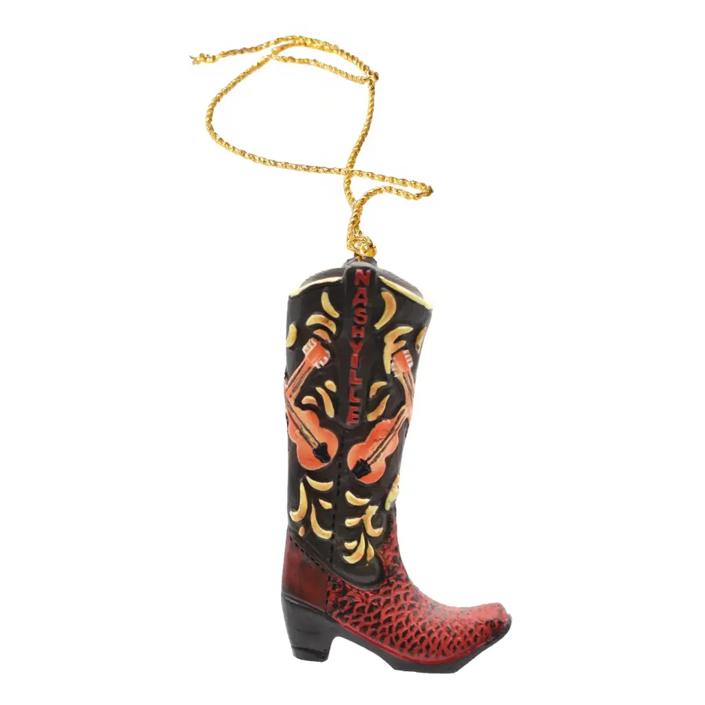 [N7181] Nashville Ornament - Cowboy boot polyresin