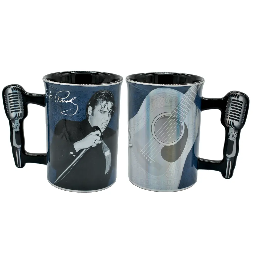 [E9134] Elvis Mug - Metallic Guitar w/ Microphone Handle