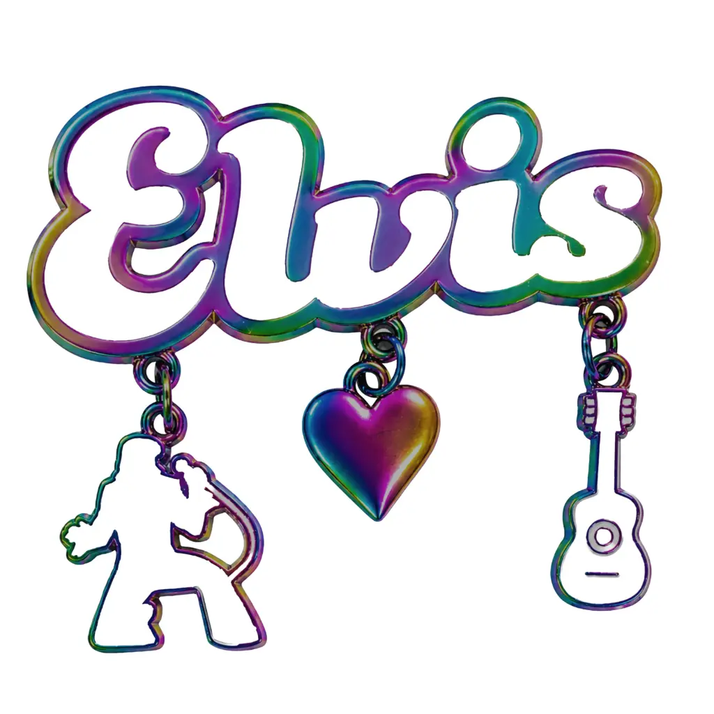 [E9128] Elvis Magnet - Rainbow with Charms