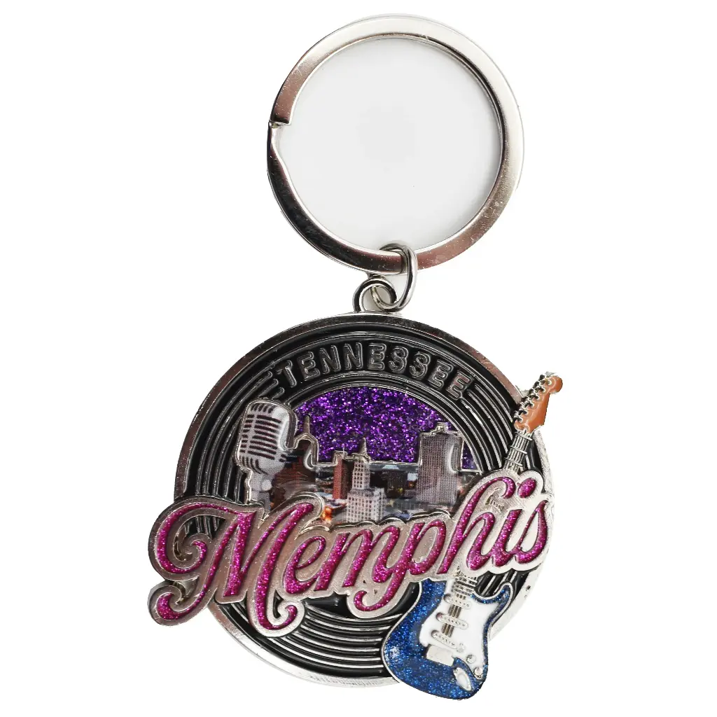 Memphis Keychain - Record w/ Glitter