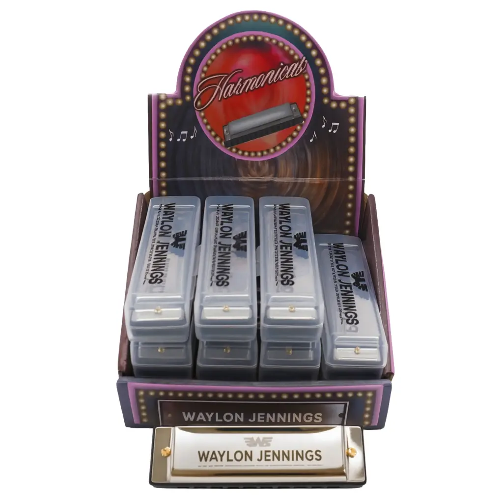 [JEN7229] Waylon Jennings Harmonica - 12pc Display