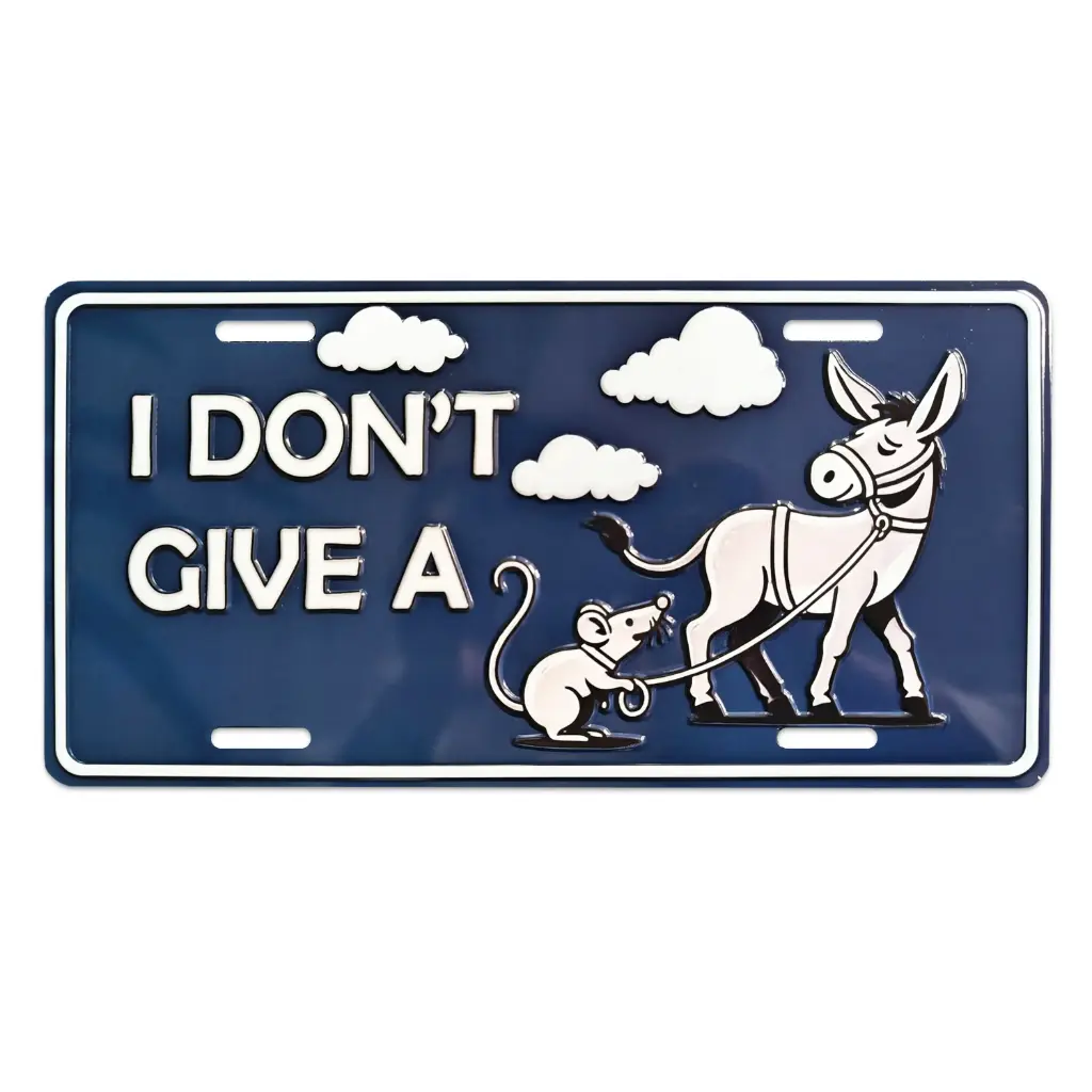 [G7240] License Plate - I Don't Give a Rats Ass - 6pc Set