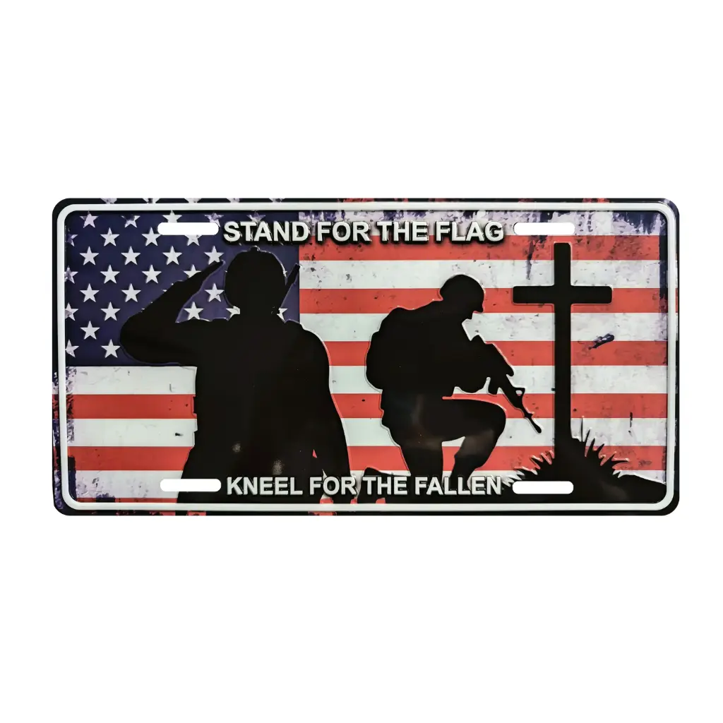 [G7250] License Plate - Stand For the Flag - 6pc Set