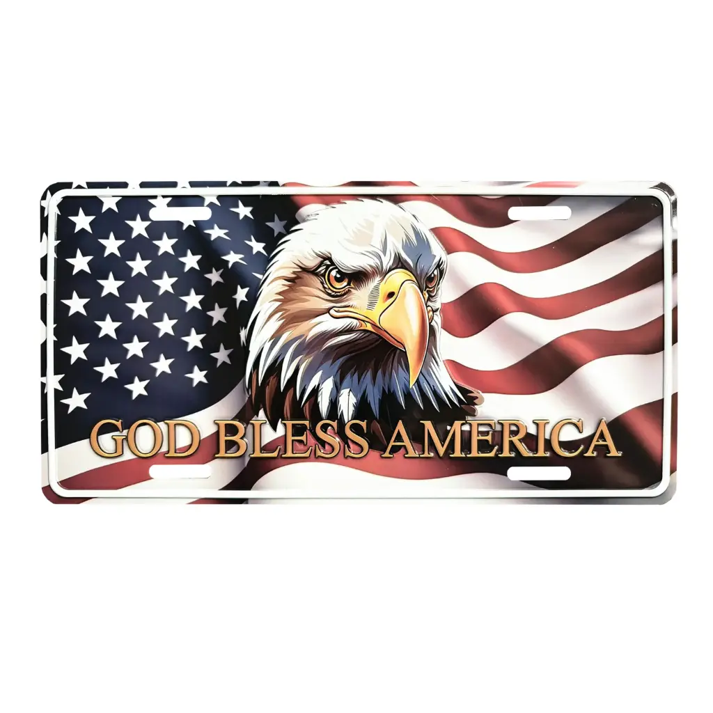 License Plate - God Bless America - 6pc Set