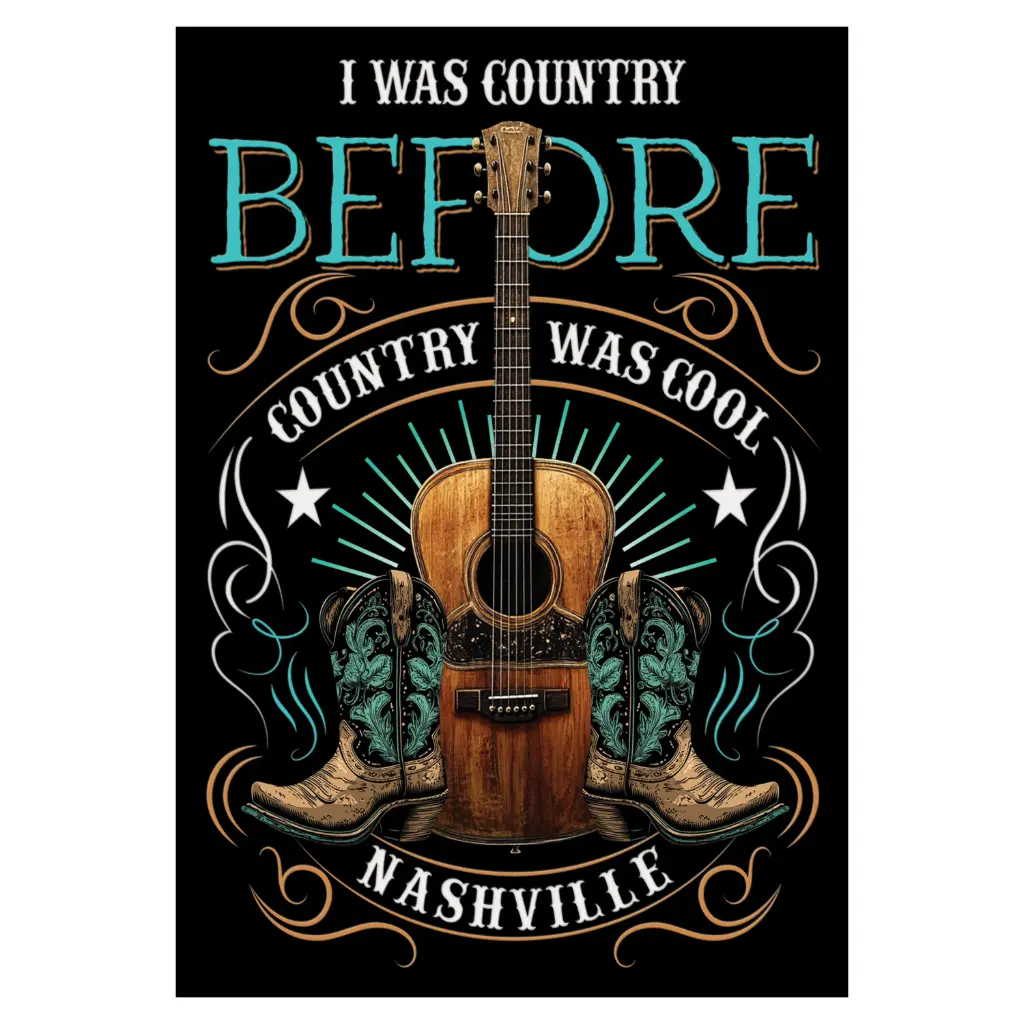 [N7259] Nashville Postcards - I Was Country - Pack of 50