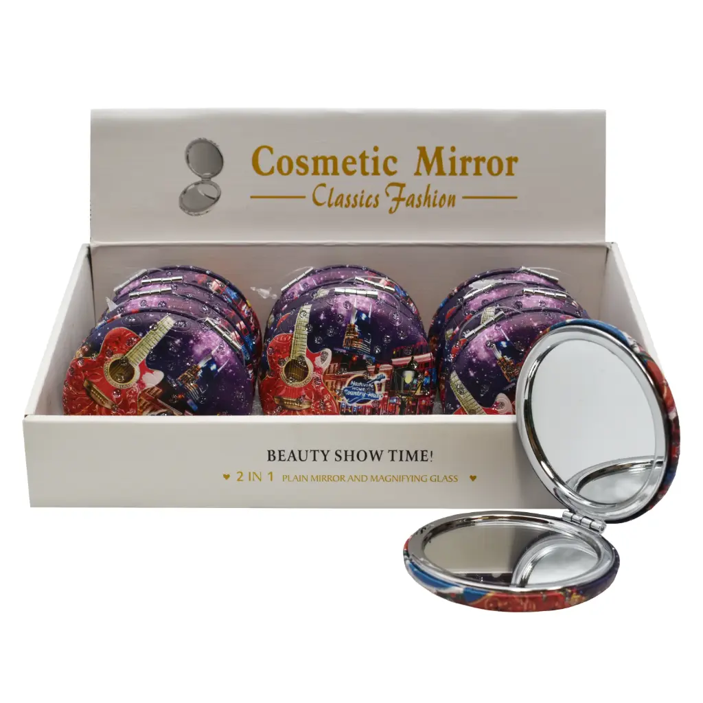 [N7270] Nashville Compact Mirror - Collage Bling 12 pc Display