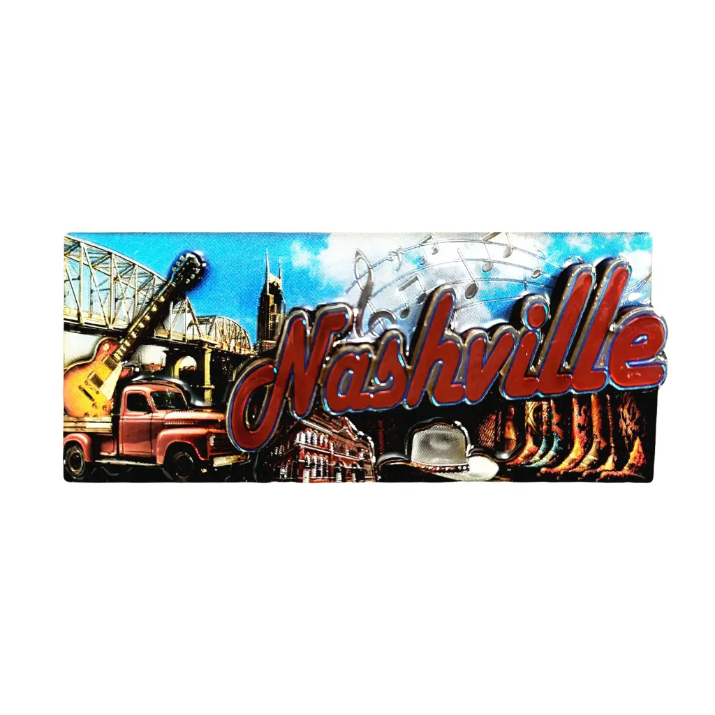 Nashville Magnet - Bridge and Boots Laser 3D