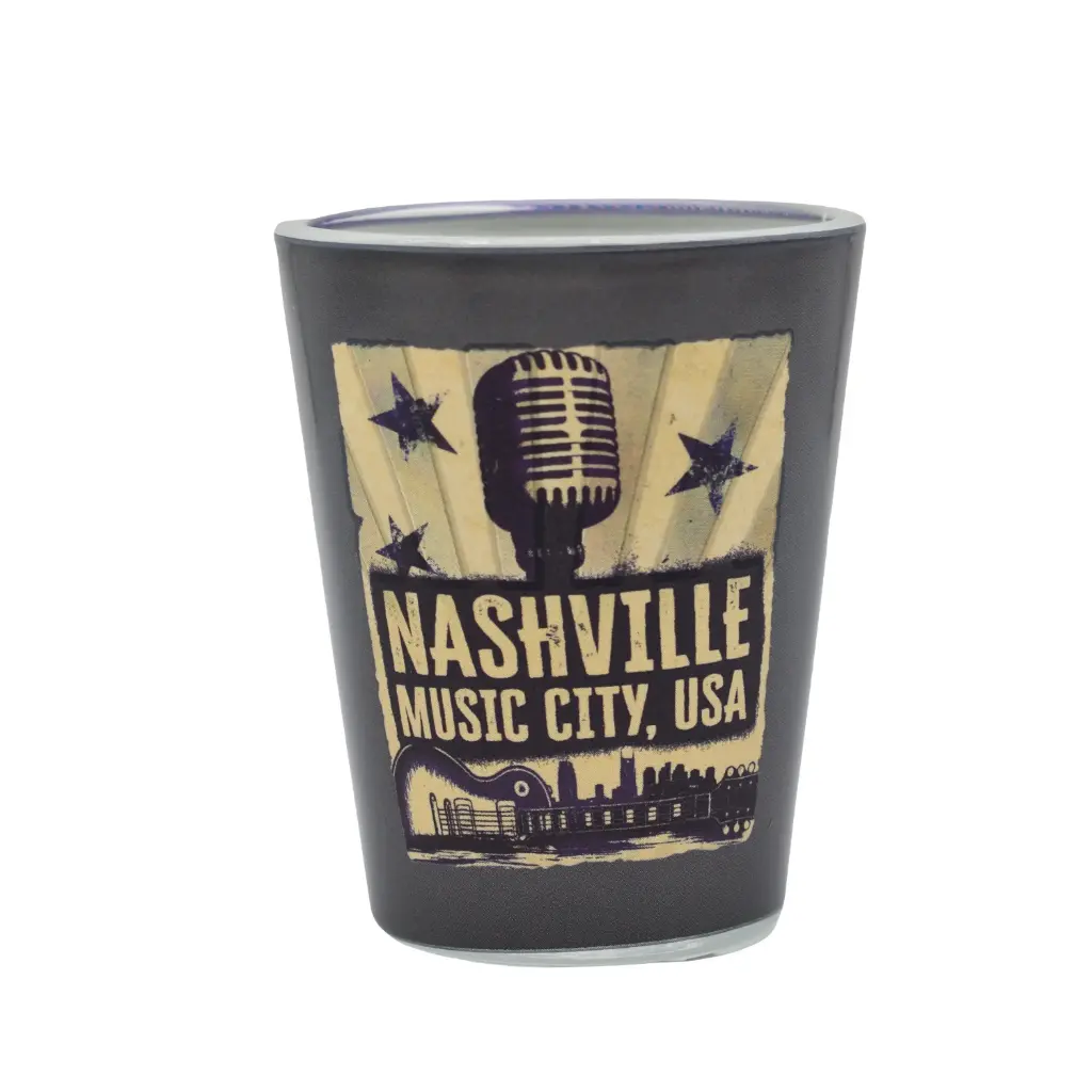 Nashville Shot Glass - Grunge City Gray Metallic
