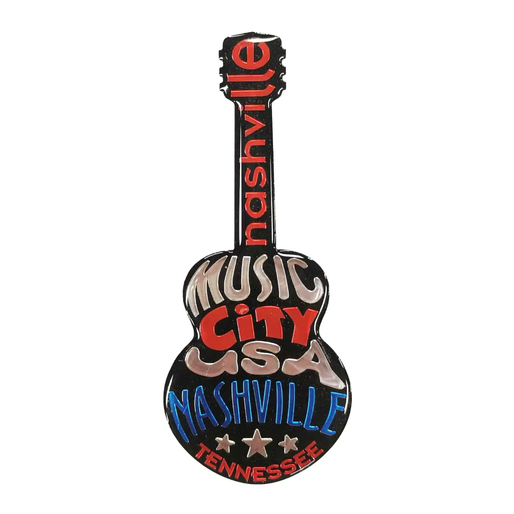 [N7279] Nashville Sticker - Guitar Funky Puffy