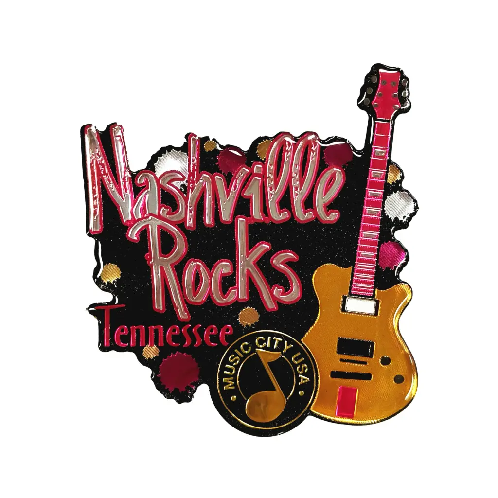 [N7282] Nashville Sticker - Nashville Rocks Puffy