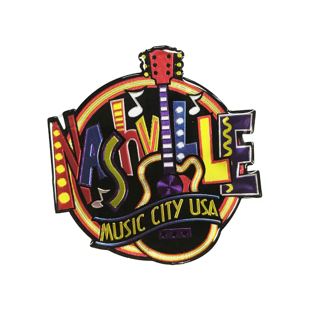 [N7283] Nashville Sticker - Round Neon Puffy