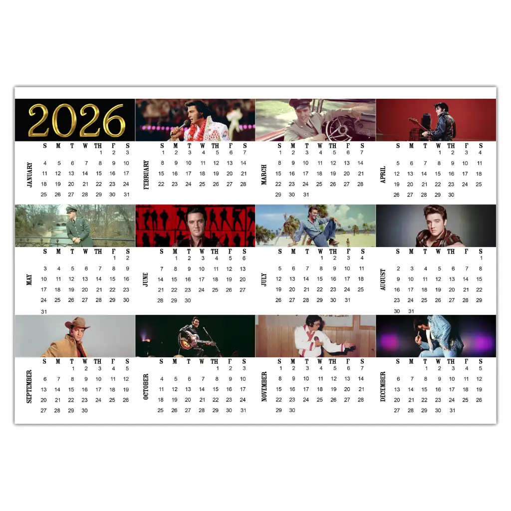 Elvis Postcards - 2026 Calendar - Pack of 50