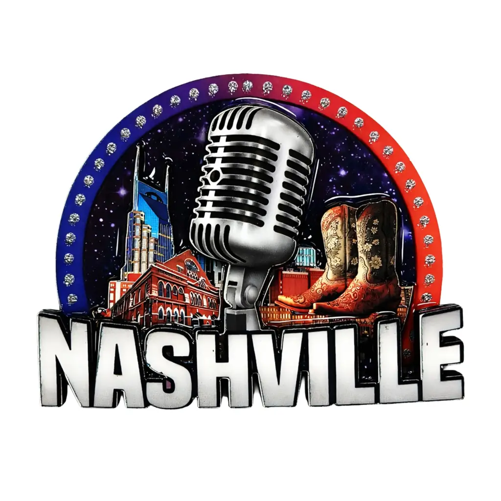 [N7296] Nashville Magnet - Microphone Laser 3D