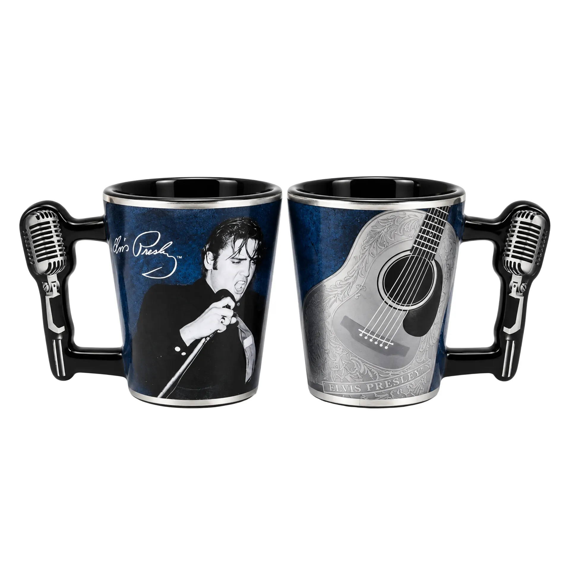 Elvis Shot Glass - Metallic Guitar w/ Microphone Handle