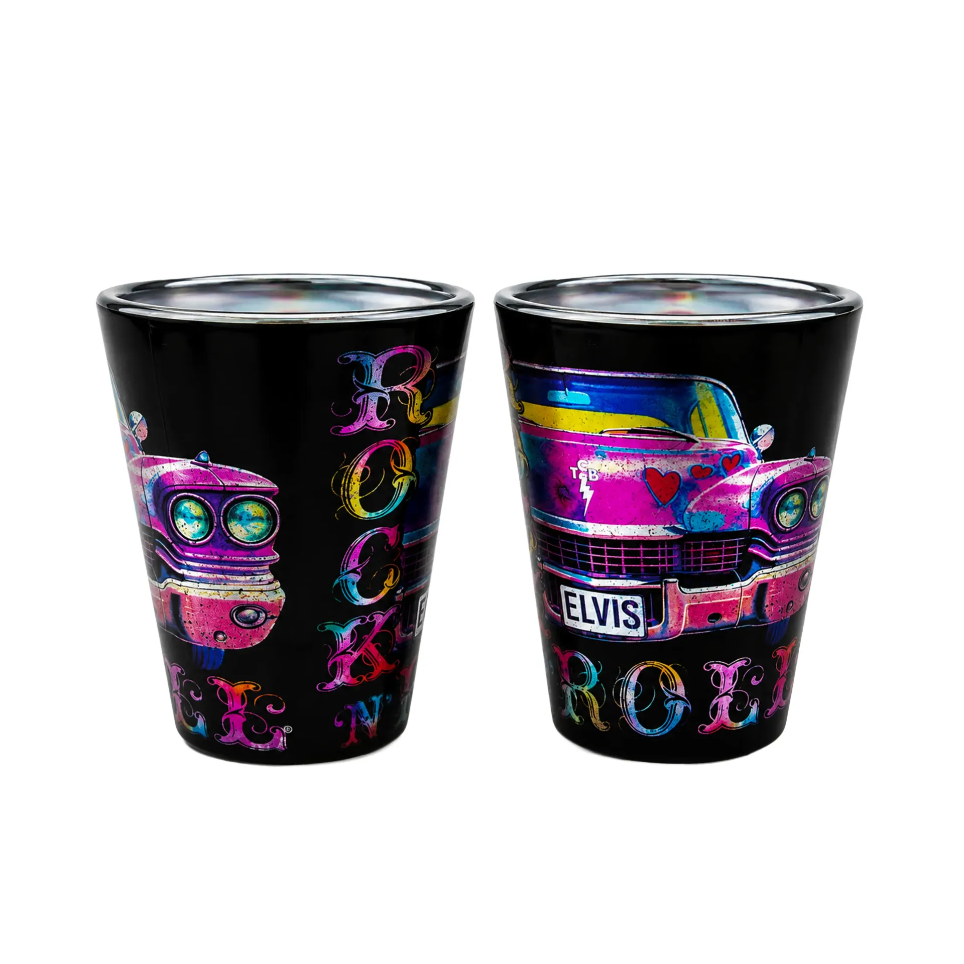 [E9162] Elvis Shot Glass - Rock 'N' Roll Caddy Metallic