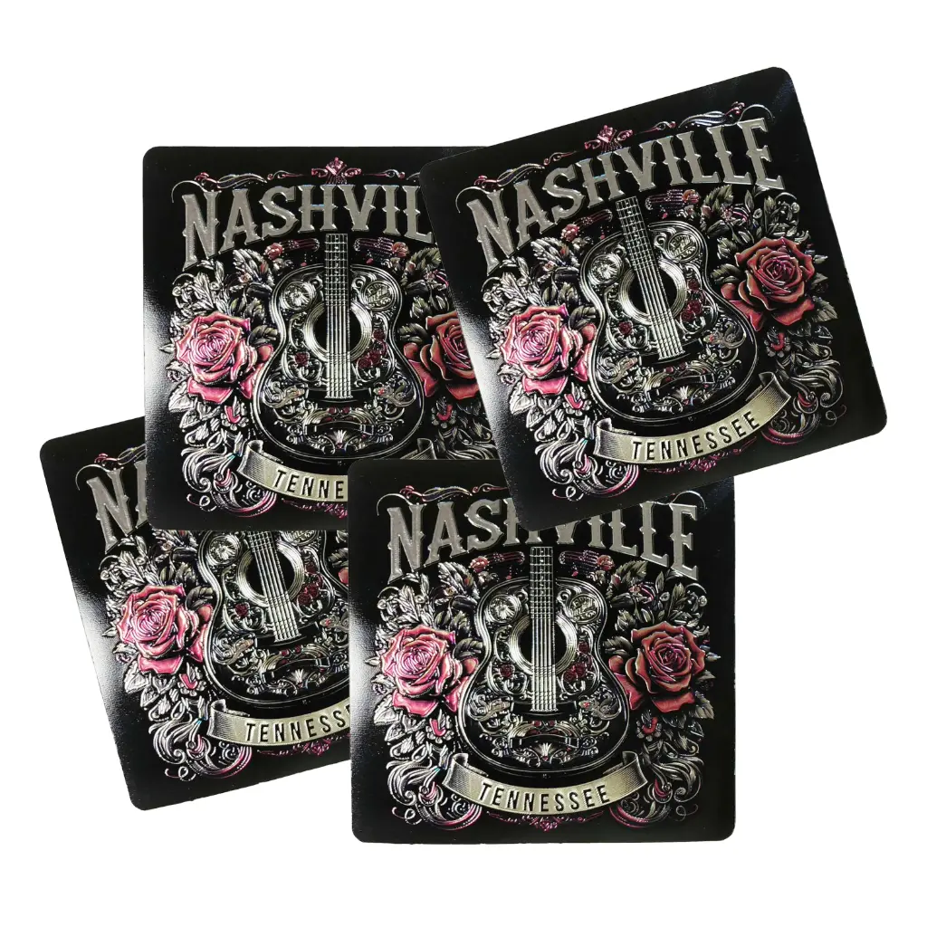 Nashville Coasters - Pink Roses Foil Set