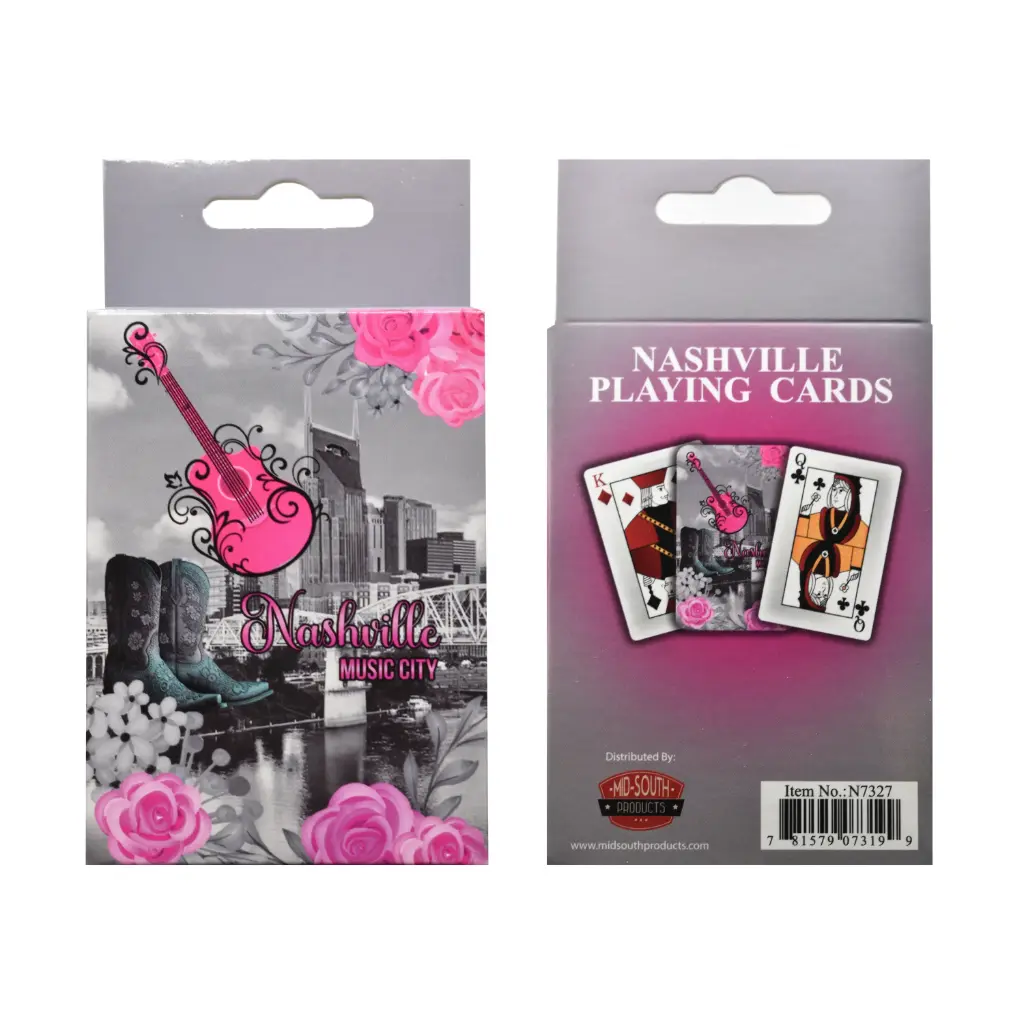 Nashville Playing Cards - Pink Roses Skyline