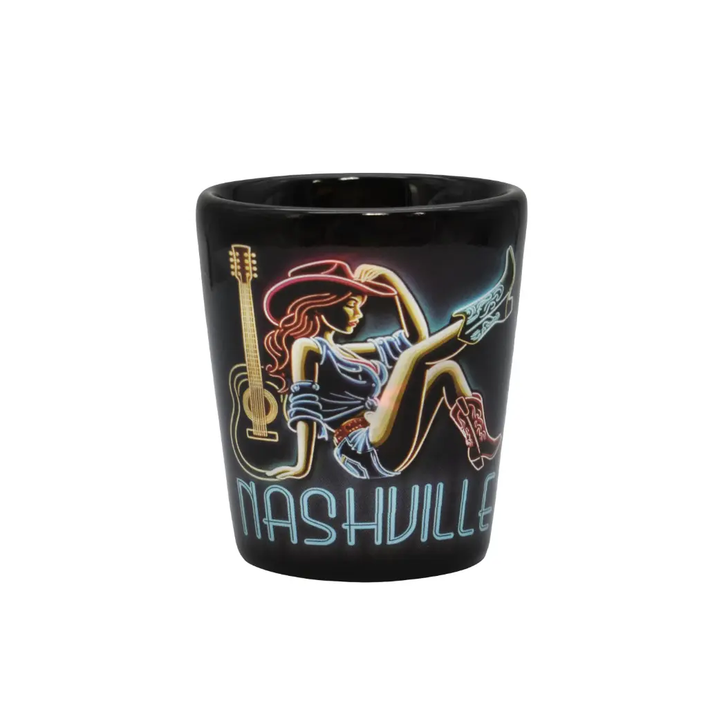 [N7224] Nashville Shot Glass - Neon Cowgirl Metallic
