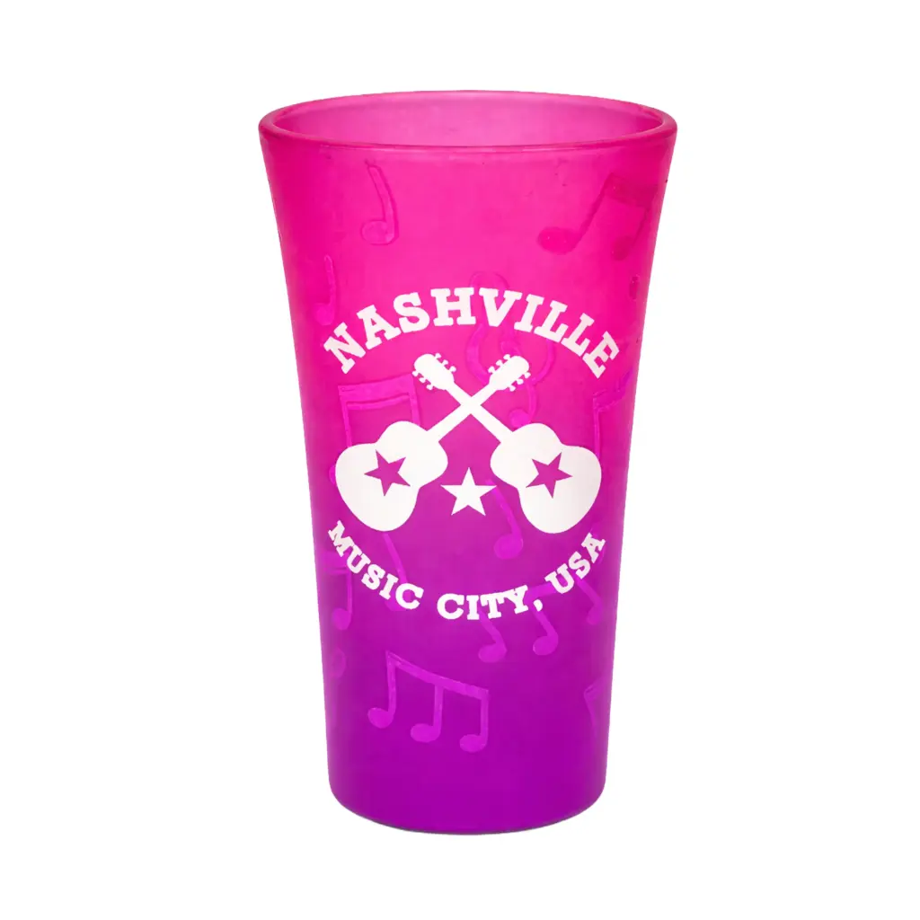 Nashville Shot Glass - Pink Fluted w/ Music Notes