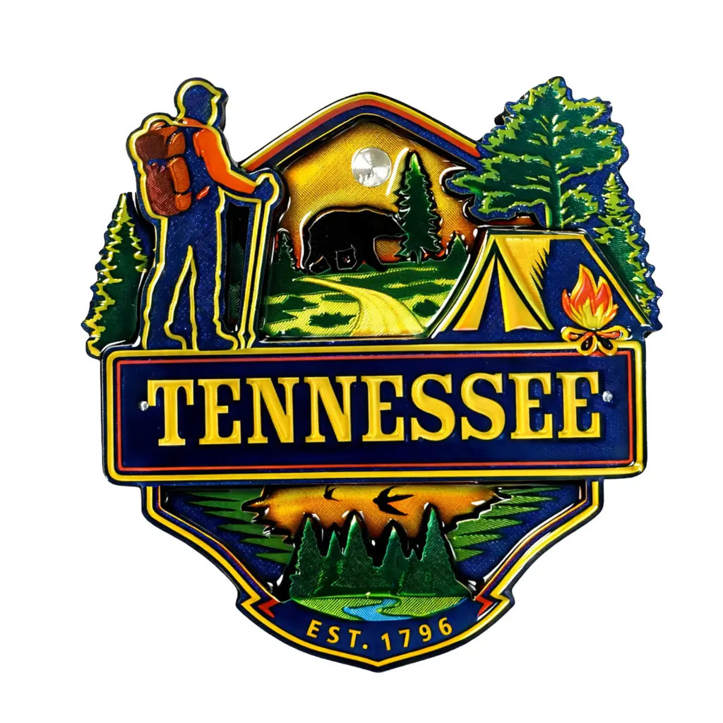 Tennessee Magnet - Camping Bear Laser 3D