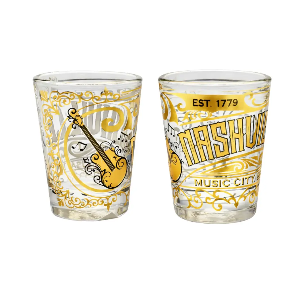 Nashville Shot Glass - Gold Ornamental