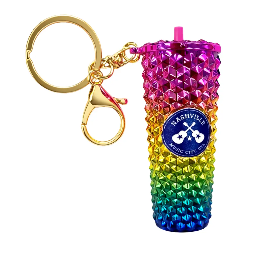 Nashville Keychain - Mini Tumbler Rainbow