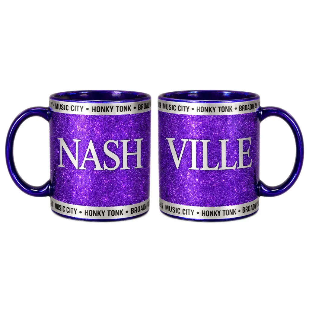 Nashville Mug - Glitter Purple and Silver