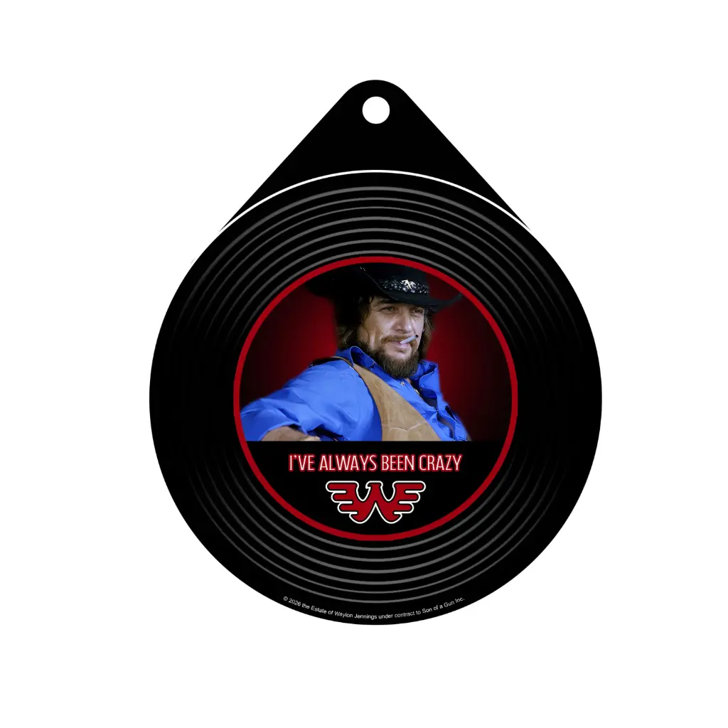 [JEN7398] Waylon Jennings Mini Sticker - Crazy