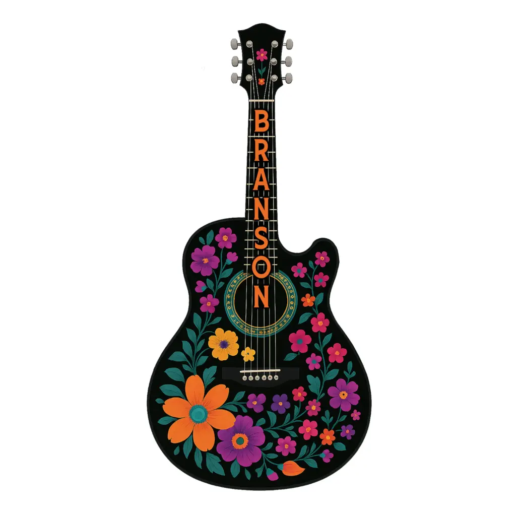 Branson Magnet - Guitar with Flowers
