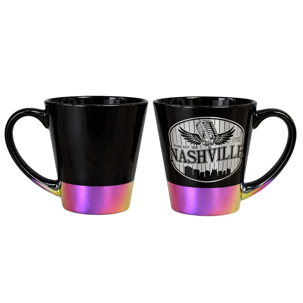 Nashville Mug - Silver Badge Rainbow Base