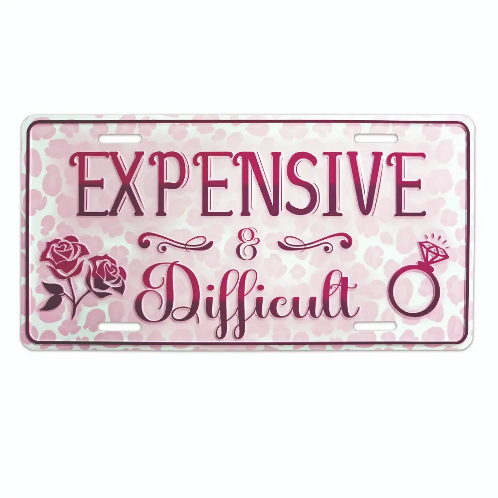 License Plate - Expensive & Difficult - 6pc Set
