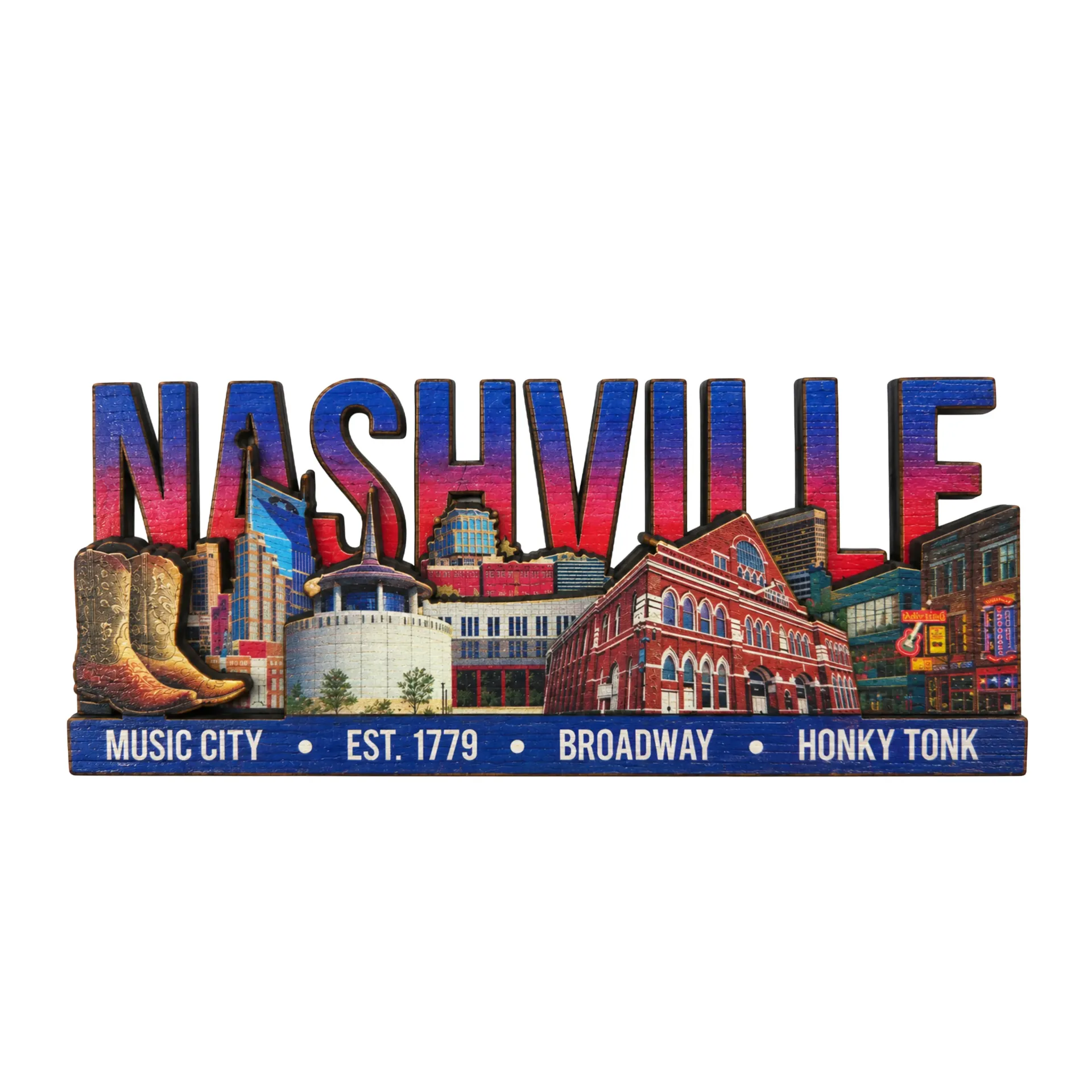 Nashville Magnet - 3 Layer Skyline MDF