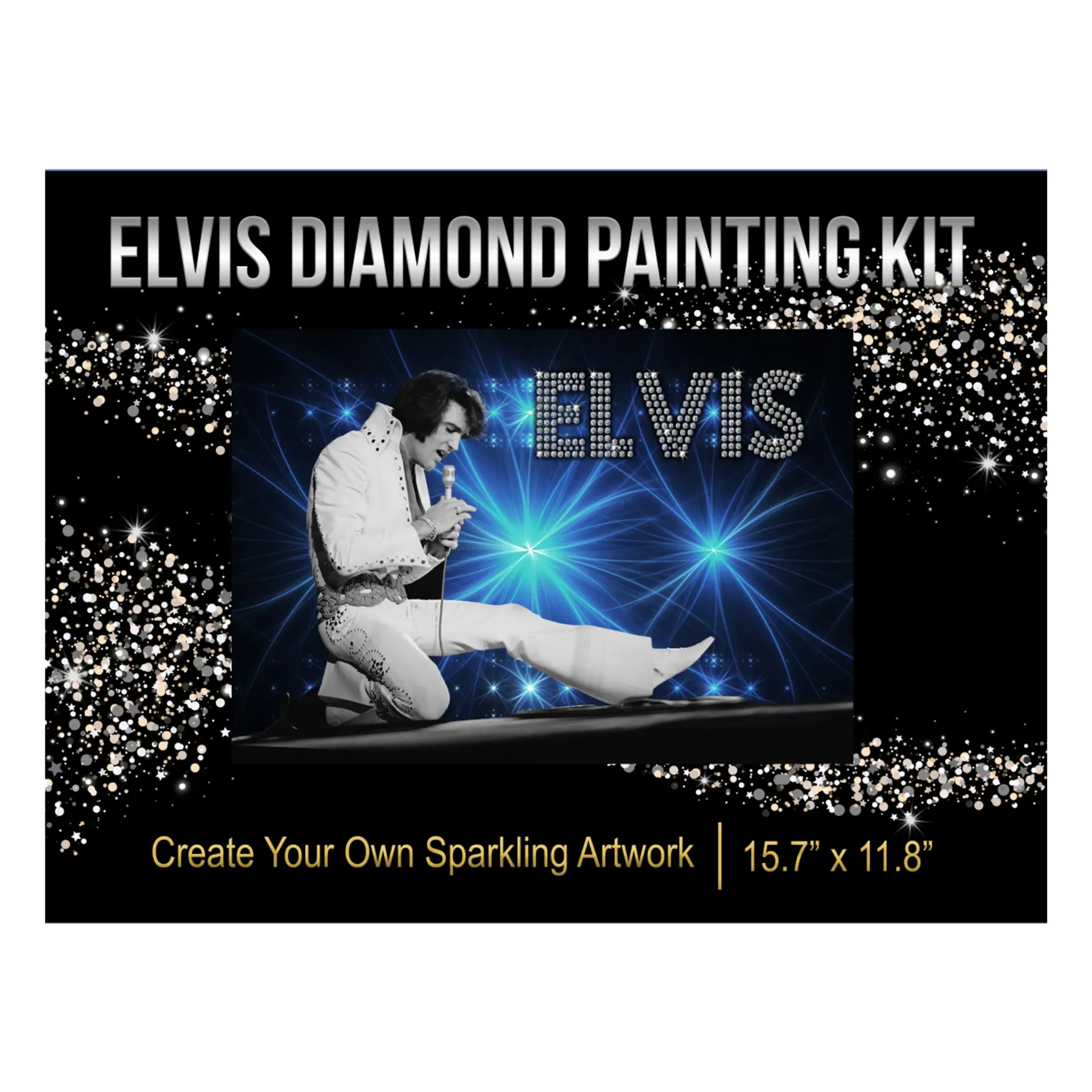 Elvis Diamond Painting Kit - Blue on Stage