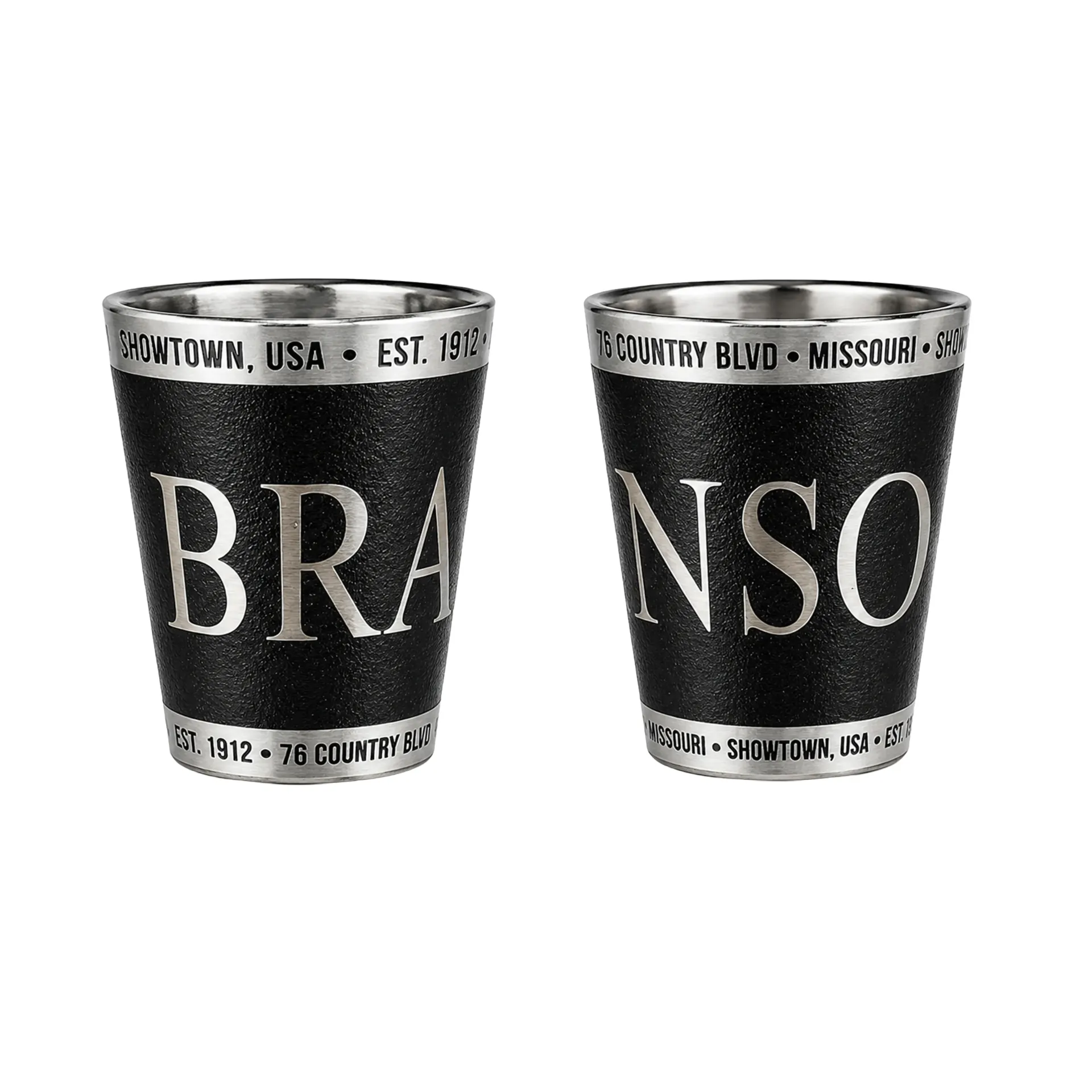 Branson Shot Glass - Glitter Black & Silver
