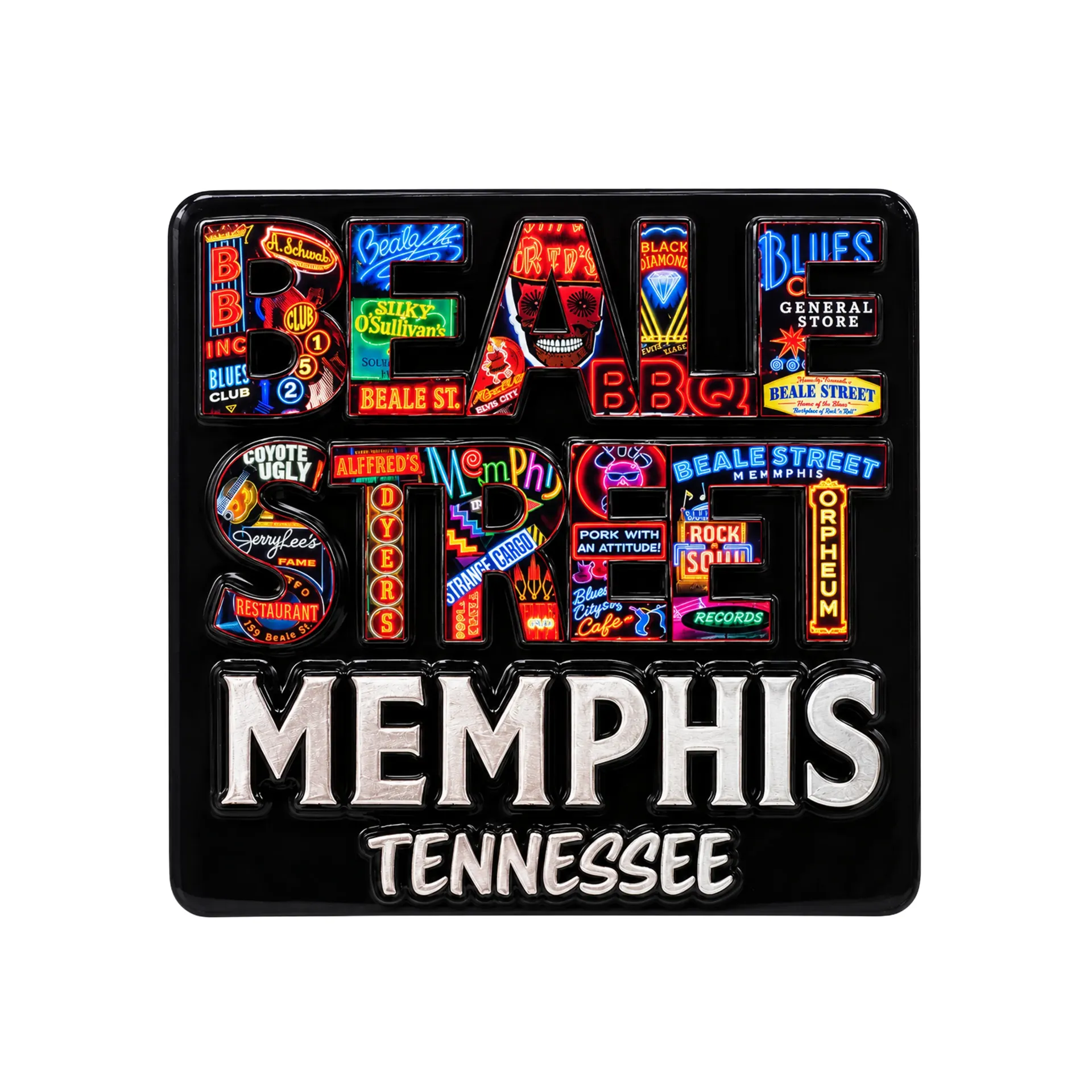 Memphis Magnet - Beale Neon Signs Laser 3D