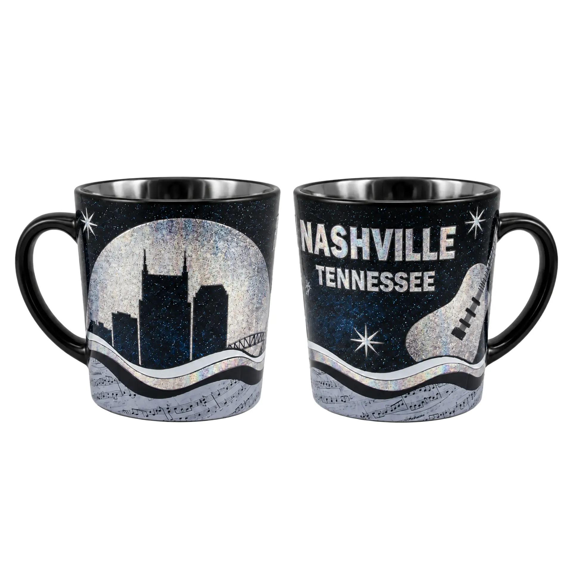 Nashville Mug - Guitar and Moon Metallic Embossed