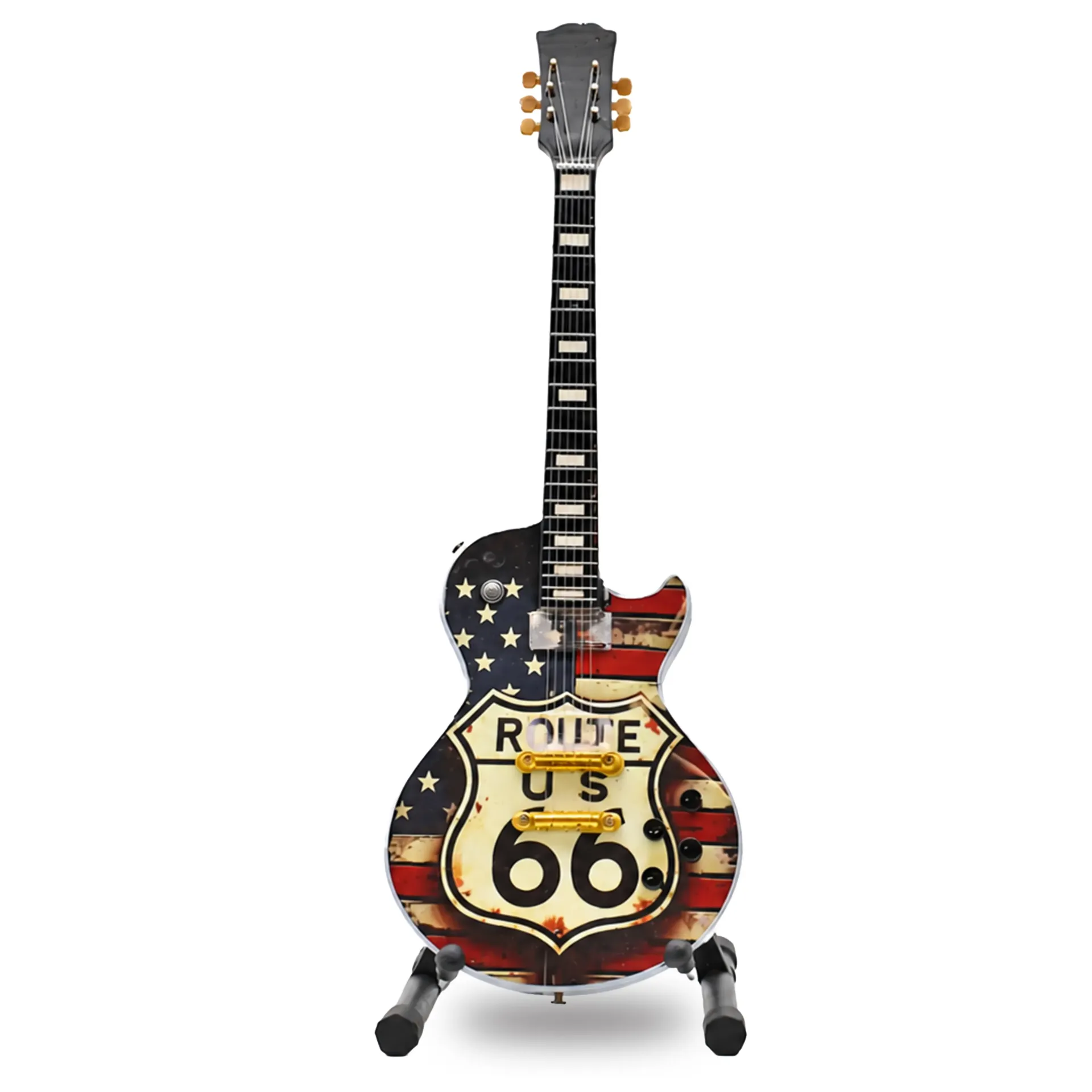 Route 66 Americana Guitar 10" Tall with Stand