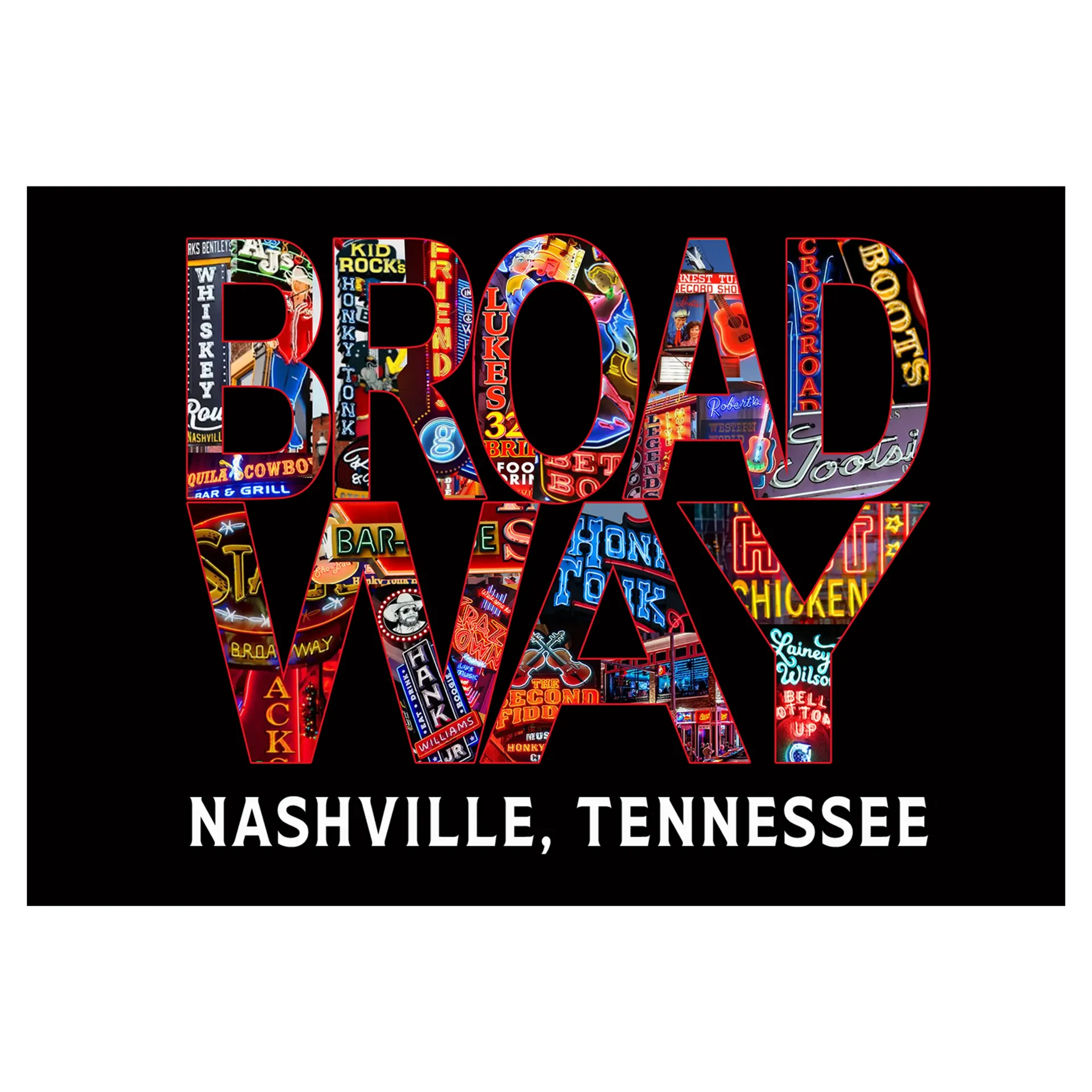Nashville Postcards - Broadway Signs