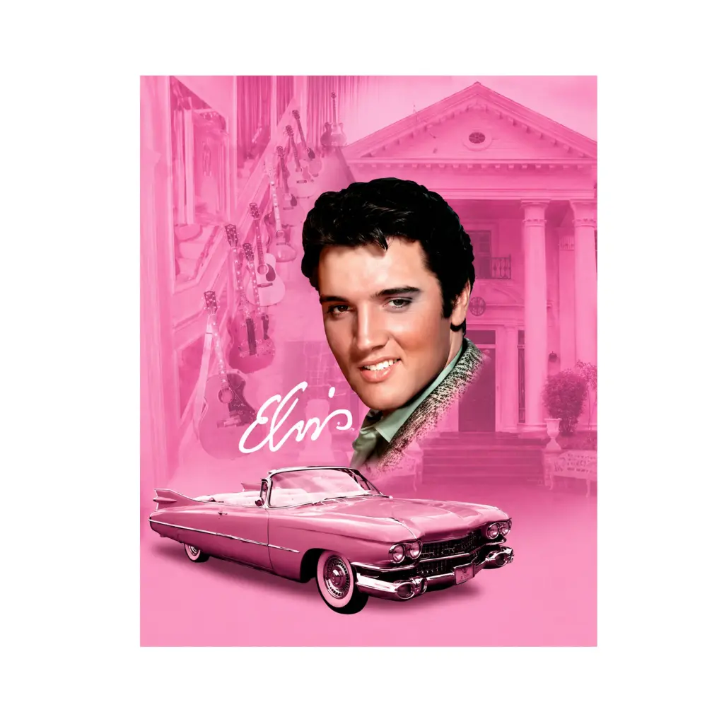 Elvis Magnet - Pink With Guitars