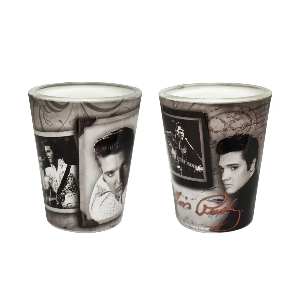 [E8528] Elvis Shot Glass - Frames With Letter