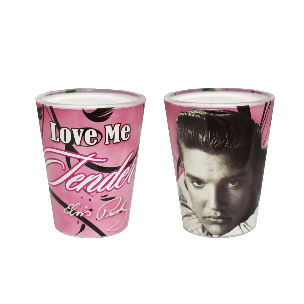 [E8565] Elvis Shot Glass - Love Me Tender Pink