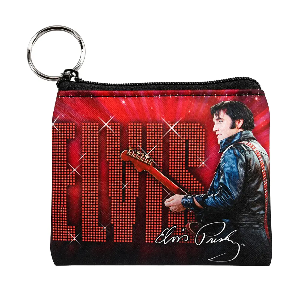 [E8610] Elvis Keychain/Coin Purse - '68 Name In Lights